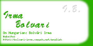 irma bolvari business card